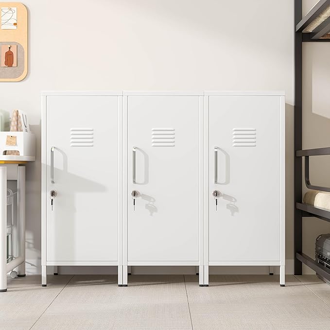 PAOFIN 35" Metal Storage Locker, Lockable Employees Metal Locker - Image 2