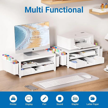 OPNICE Desk Organizers and Accessories, 2-Tier Computer Monitor Stand Riser - Image 4