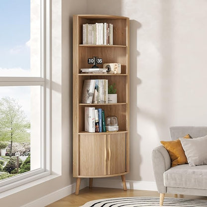 5-Tier Corner Shelf, 66.73''Tall Modern Corner Bookshelf, 5 Shelf Bookcase - Image 8