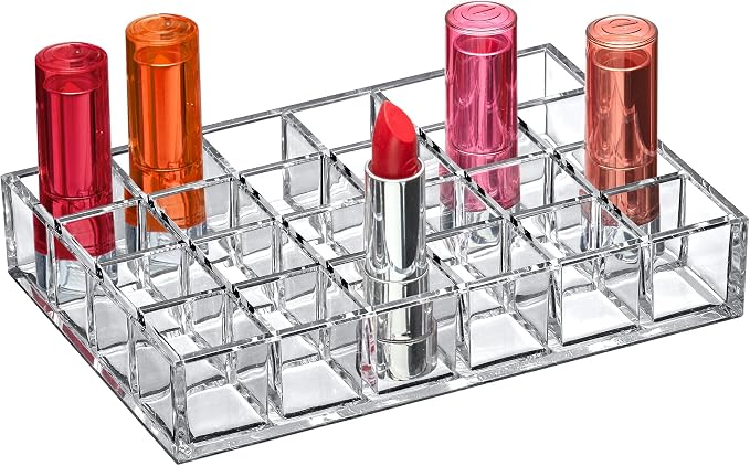 Amazing Abby - Allure - 24-Slot Acrylic Lipstick Organizer, Lipstick Holder by AmazingAbby