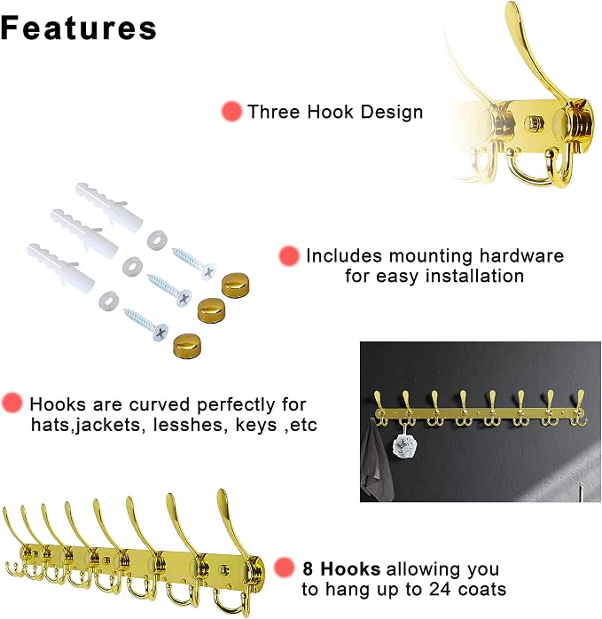 Dseap Coat Rack Wall Mount - Image 6