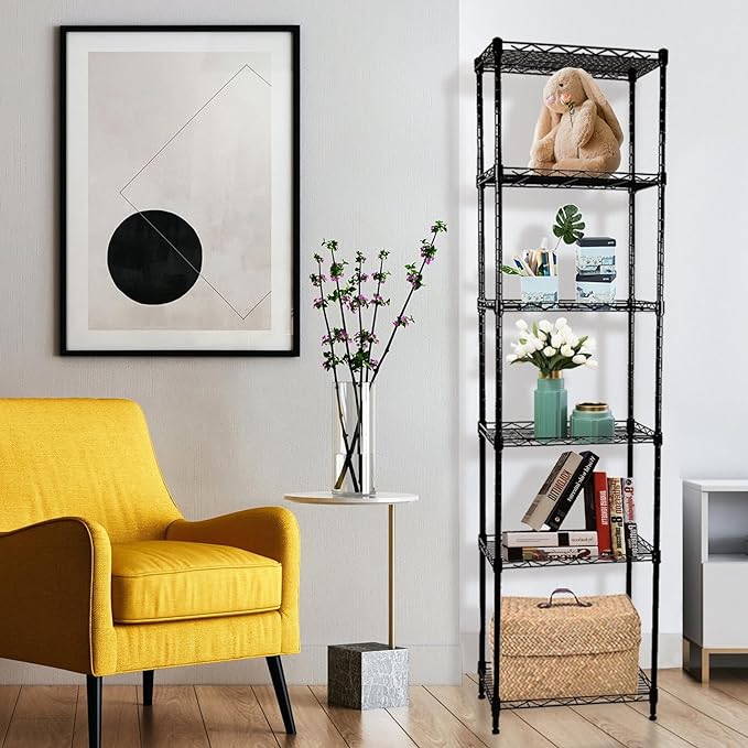 SUNLPH 6-Tier Wire Shelving Adjustable Shelves Unit Metal Storage Rack - Image 2