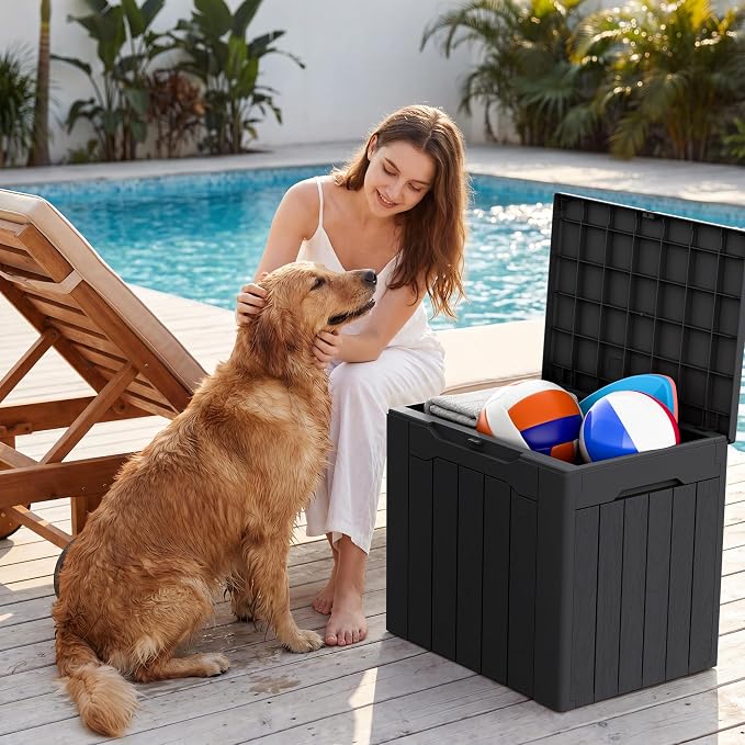 Devoko 29 Gallon Waterproof Outdoor Storage Box Resin Deck Box Lockable and UV - Image 5