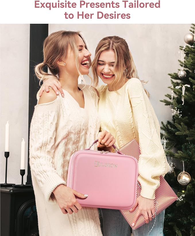 JUSRON Travel Makeup Bag With LED Mirror, Train Case with Light up Mirror - Image 7