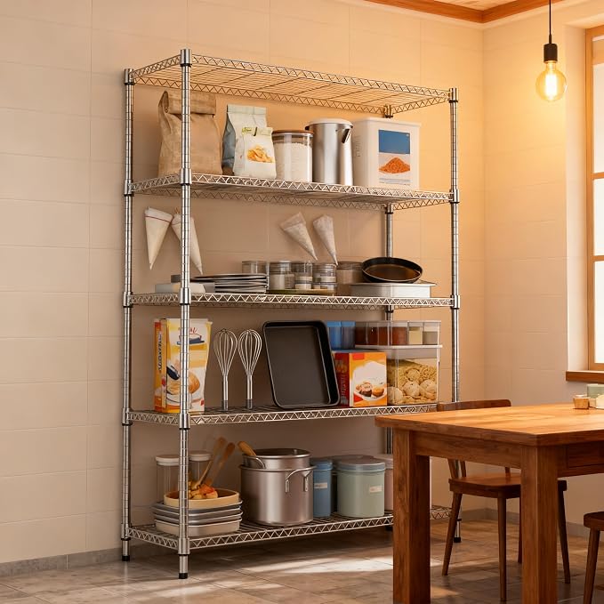 5 Tiers Shelf 1750 lbs Steel Storage Shelving Utility Shelving Unit Steel - Image 5