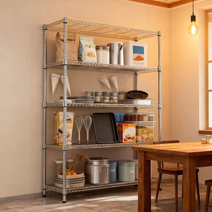 5 Tiers Shelf 1750 lbs Steel Storage Shelving Utility Shelving Unit Steel - Image 5
