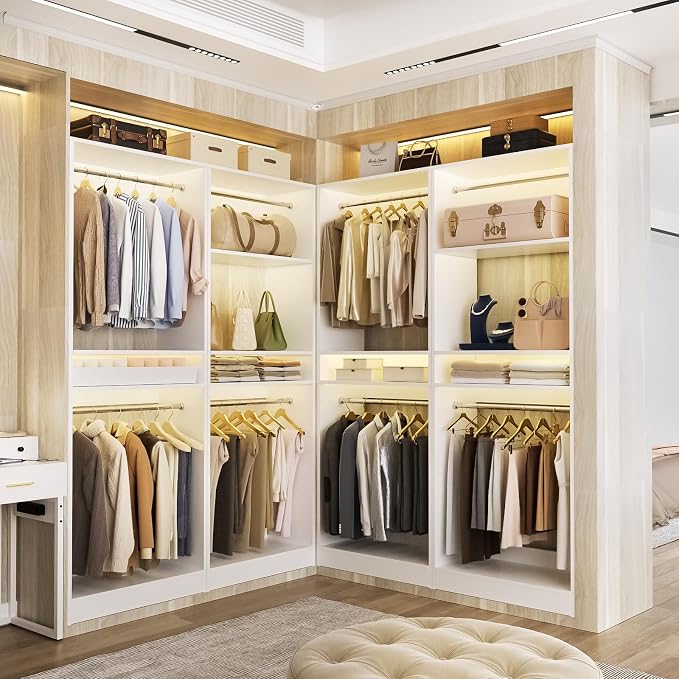 Unikito 100” Closet System, 8.3FT Wood Closet Storage Organizer - Image 4