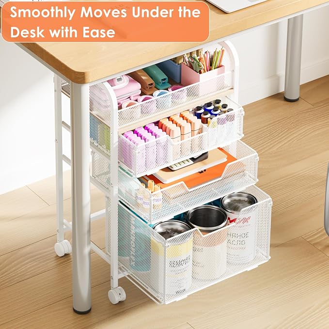 4-Tier Rolling Utility Cart - Image 4