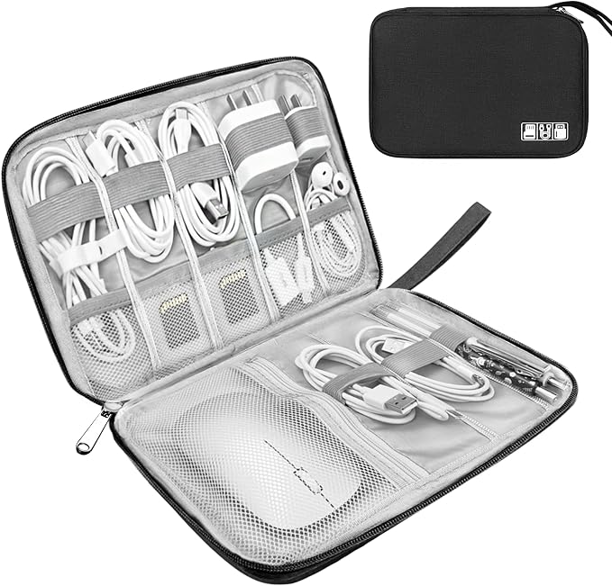 Lcsmaokin Electronics Organizer Travel Case, Electronic Accessories Storage Bag by Lcsmaokin