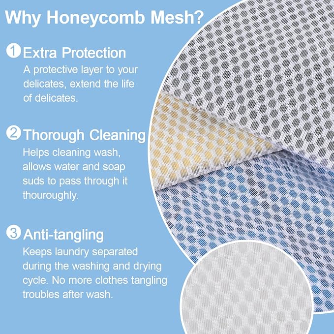 Honeycomb Mesh Laundry Bags 3 Pack, Durable Washing Bags - Image 9