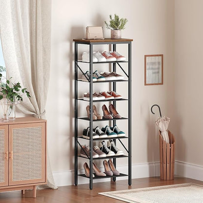 MAHANCRIS 8 Tier Narrow Shoe Rack Organizer, Tall Slim Shoe Storage - Image 2