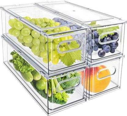 MANO Fridge Drawer Pull Out Stackable Bins by MANO