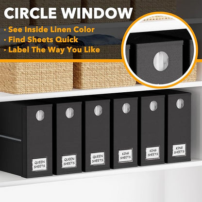SpaceAid 6 Pack Bed Sheet Organizer and Storage, Foldable Sheet Organizer - Image 3