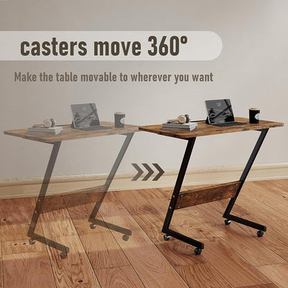 Overbed Bedside Table with Wheels, Small Desk Portable Rolling, Overbed Table - Image 6