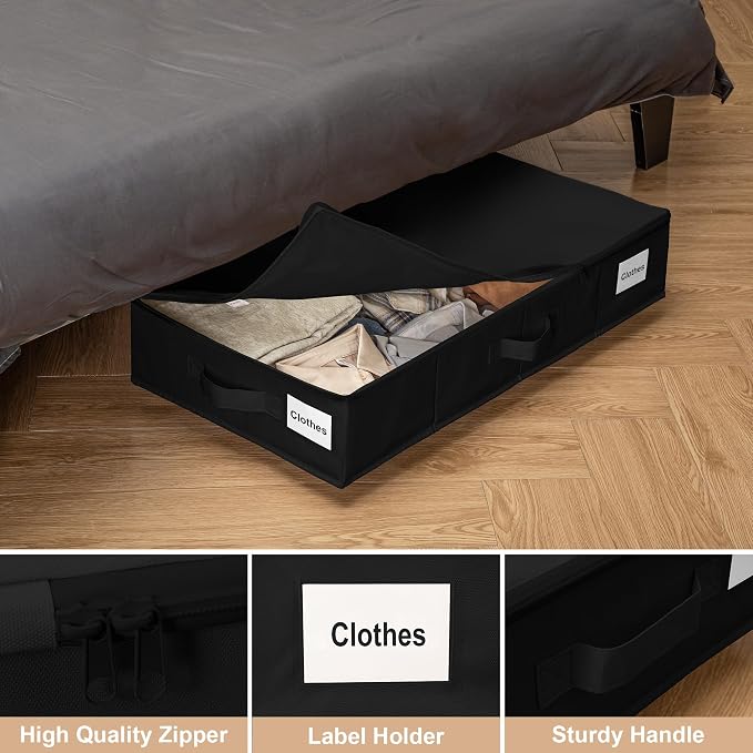 Vincona Under Bed Storage with Wheels, Rolling Under Bed Storage Containers - Image 5