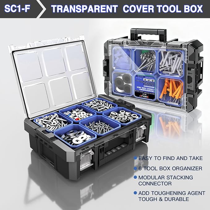 4 Tier Stackable Rolling Tool Box - Image 7