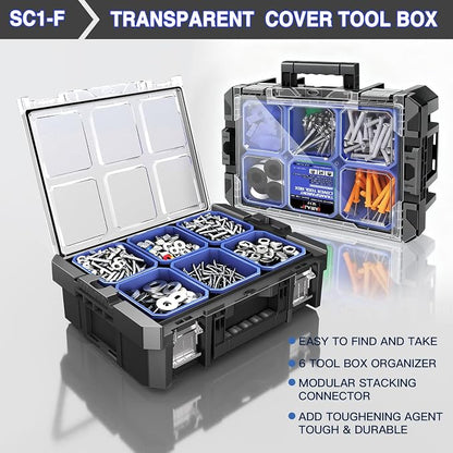 4 Tier Stackable Rolling Tool Box - Image 7
