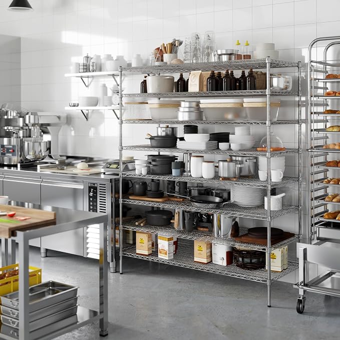 24" Deep x 60" Wide x 74" Height Wire Shelving Kit | 8-Tier | NSF Commercial - Image 2