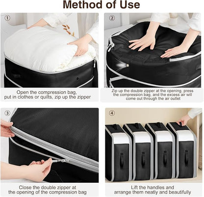 Homsorout 4 Pack Compression Storage Bags - 110L Large Capacity Comforter - Image 4