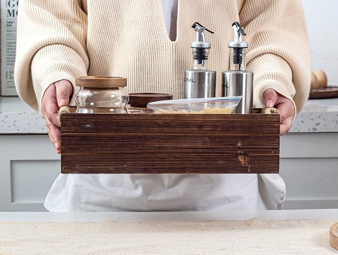 TIMRIS Rustic Wooden Box, Toilet Paper Holder, Farmhouse Bathroom Decor - Image 5