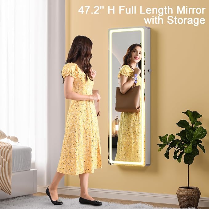 HNEBC LED Mirror Jewelry Cabinet - Image 10