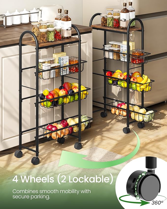 CHOEZON Slim Storage Cart, Storage Shelf on Wheels, Storage Rack - Image 5