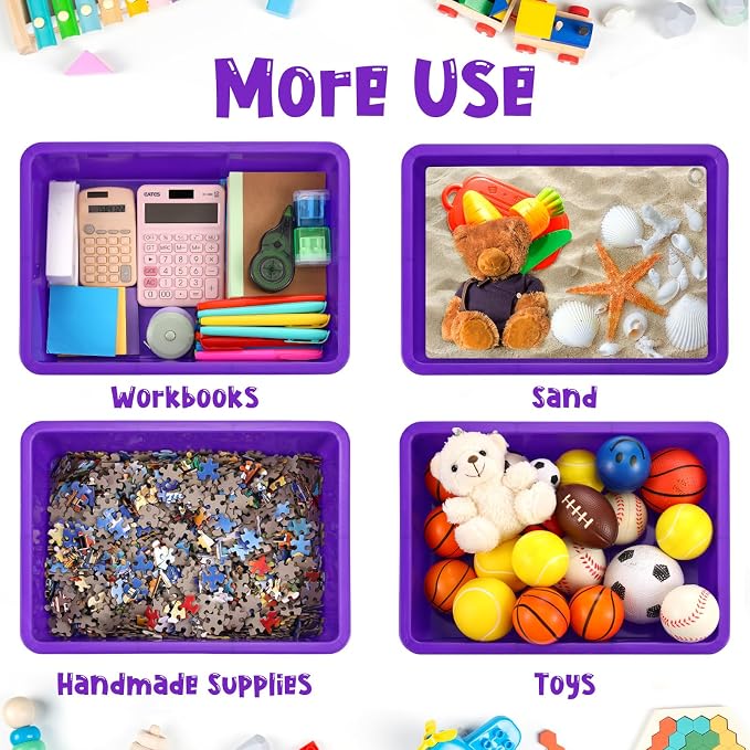 Hoteam 10 Pcs Flat Storage Organizer Tray Bin Paper Tray - Image 4