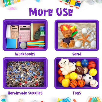 Hoteam 10 Pcs Flat Storage Organizer Tray Bin Paper Tray - Image 4