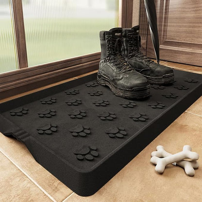 SUPENUIN Paw Pattern Boot Tray for Entryway Waterproof Rubber Mats for Dogs by Tchdio