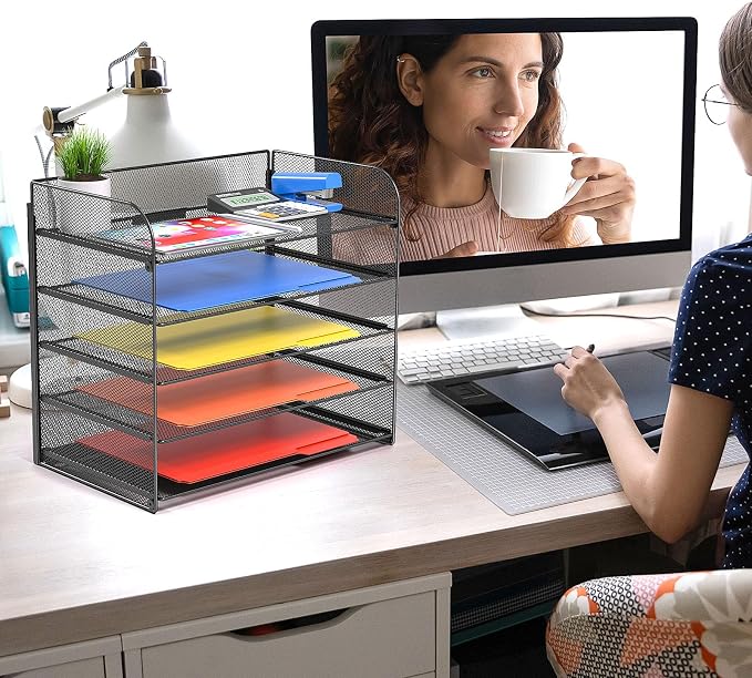 2 Pack Legal/A4/Letter Size Desk Paper Organizer Desktop File Organizer - Image 2