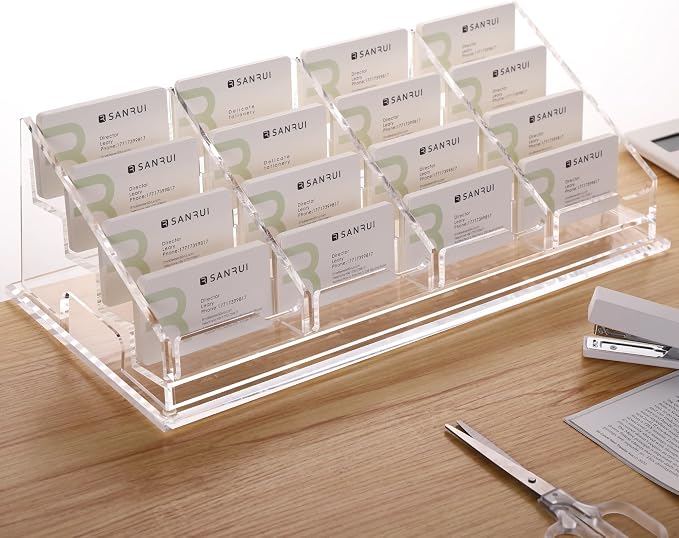 YUXUN 16 Slots Acrylic Business Card Holder - Image 7