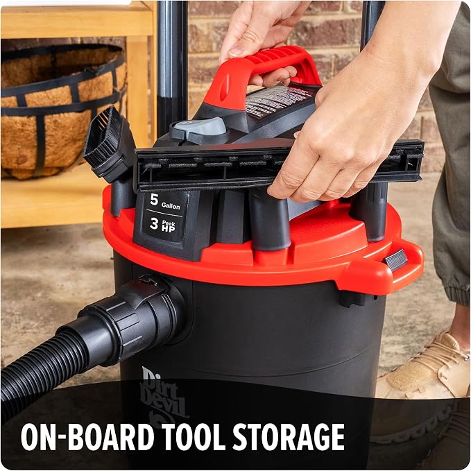 Dirt Devil 5 Gallon Corded Wet Dry Shop Vacuum, Heavy Duty Vacuum - Image 4