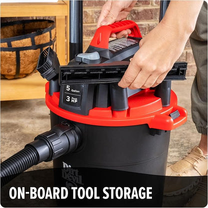 Dirt Devil 5 Gallon Corded Wet Dry Shop Vacuum, Heavy Duty Vacuum - Image 4