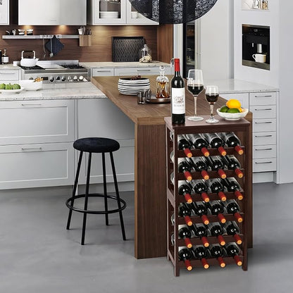 VASMIA Wine Rack Free Standing Floor, 6-Tier Display Wine Storage Shelves - Image 4