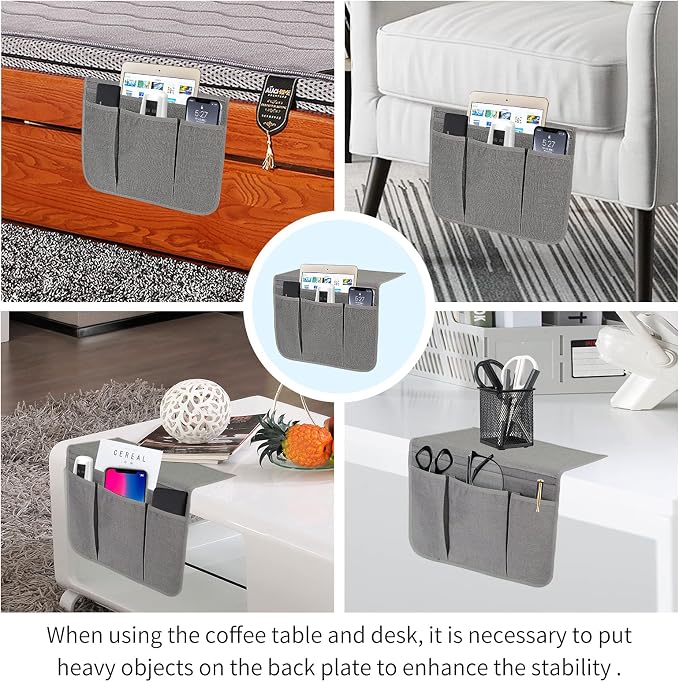 Bedside Caddy Bedside Storage Organizer Magazine Phone Tablet iPad Remote Holder - Image 4