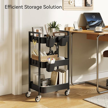 Nunsino 3 Tier Rolling Cart, Utility Cart - Image 3