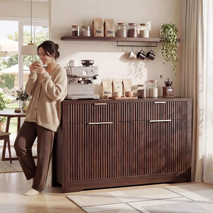 Cyclysio 55" Fluted Buffet Cabinet - Image 4