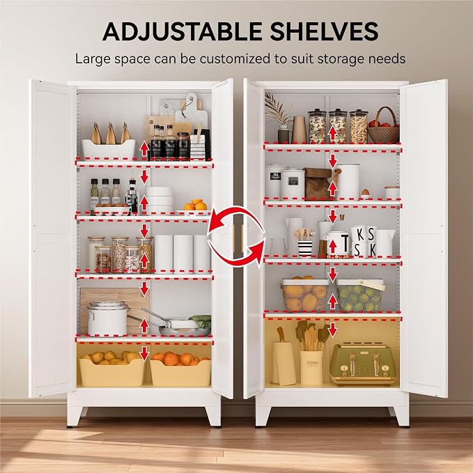 COFaR 71" Metal Pantry Cabinet - Image 4