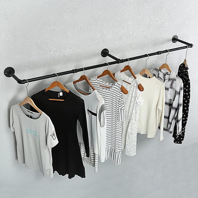 Oroonoko 2 Pack 72inch Industrial Pipe Clothes Garment Rack Ceiling Mount - Image 5