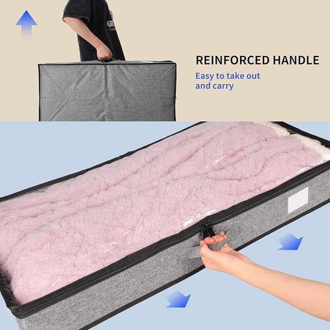 Fixwal 2 Pack Under Bed Storage Containers, Below 4.5 Inches Low Profile - Image 5