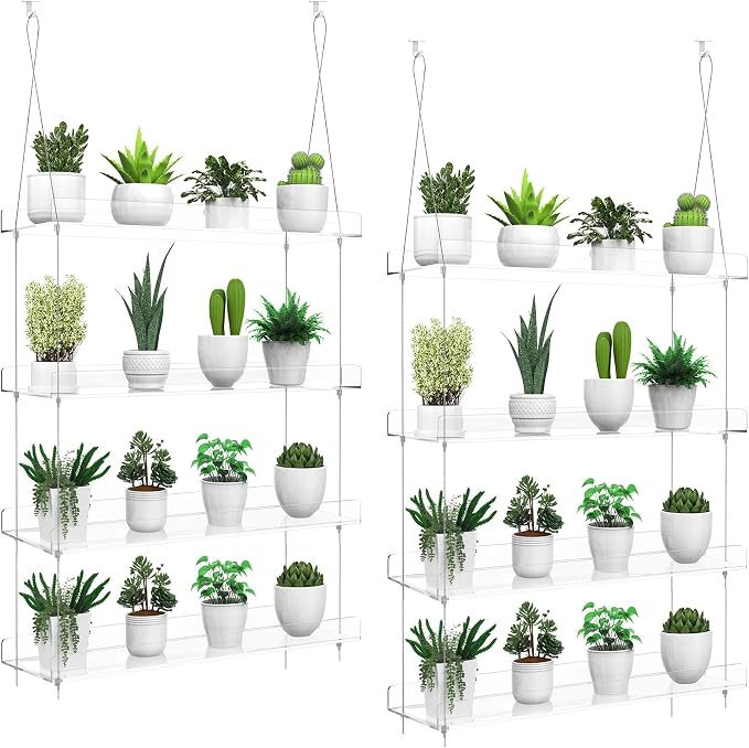 2-Pack Hanging Clear Plant Shelves by ZerzSemp