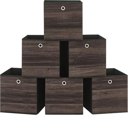 SONGMICS Storage Cubes, Foldable Fabric Storage Bins, Chestnut Brown, URFB133K01 by Unknown