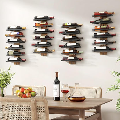 Hoctieon 3-Set 6 Tier Wall Mount Wine Rack, Wall Mounted Wine Bottle Racks - Image 2