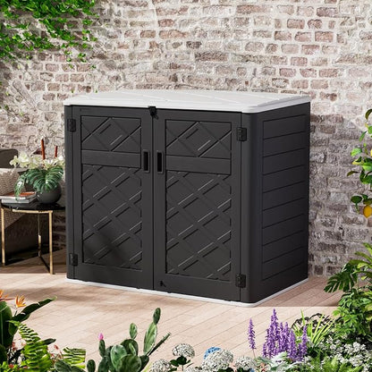 ZZM Large Outdoor Storage Shed, 48 Cu Ft Resin Versatile Storage Cabinet - Image 6