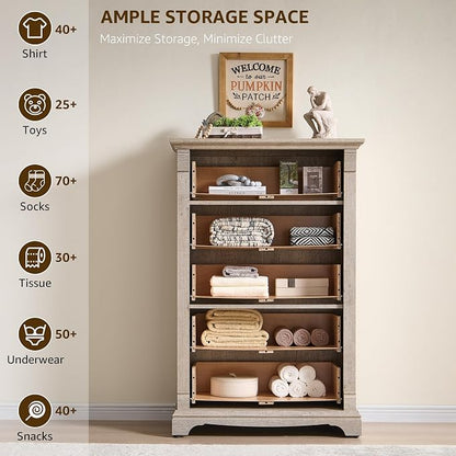 T4TREAM Farmhouse 5 Drawers Dresser - Image 4