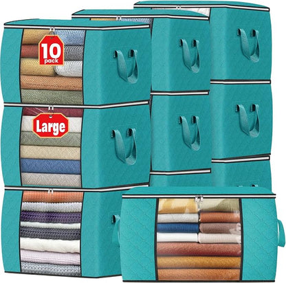 Fab totes 24 Gallons Clothes Storage, Foldable Thick Fabric Blanket Storage Bags by Fabtotes