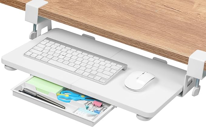 ETHU Keyboard Tray Under Desk, 19.7' X 11.81" Small Size Keyboard Drawer by ETHU