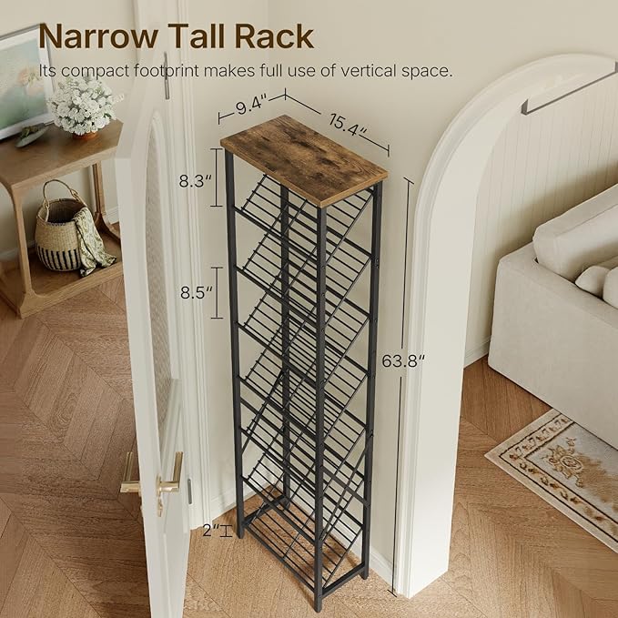 YATINEY 8-Tier Tall Shoes Rack, Slim Shoe Organizer - Image 3