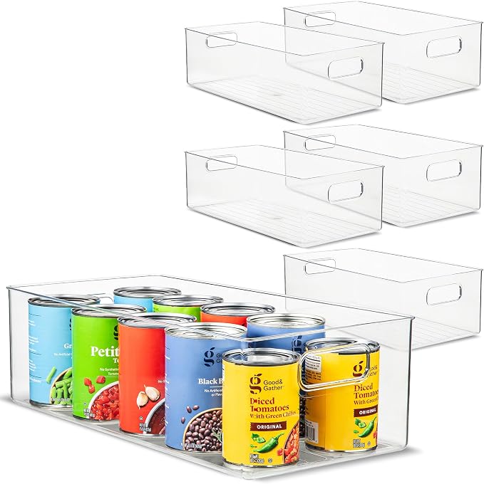 primebox Plastic Food Storage 6 Pack Clear Container Bin by primebox