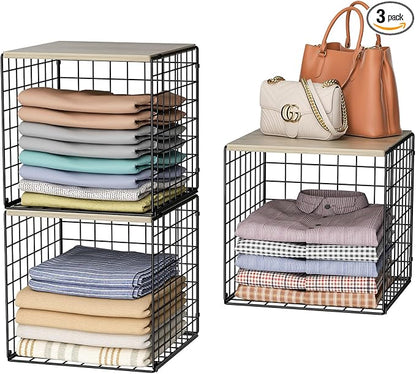 3PCS Stackable Closet Organizers and Storage, Shelves by Hencawima